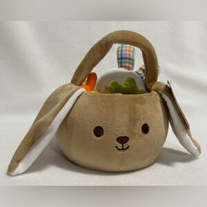 Easter Basket Plush Bunny Basket Embroidered “My 1st Easter” on Floppy Ear - NWT